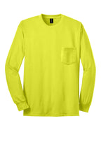 Gildan - Ultra Cotton 100% US Cotton Long Sleeve T-Shirt with Pocket.  2410