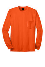 Gildan - Ultra Cotton 100% US Cotton Long Sleeve T-Shirt with Pocket.  2410