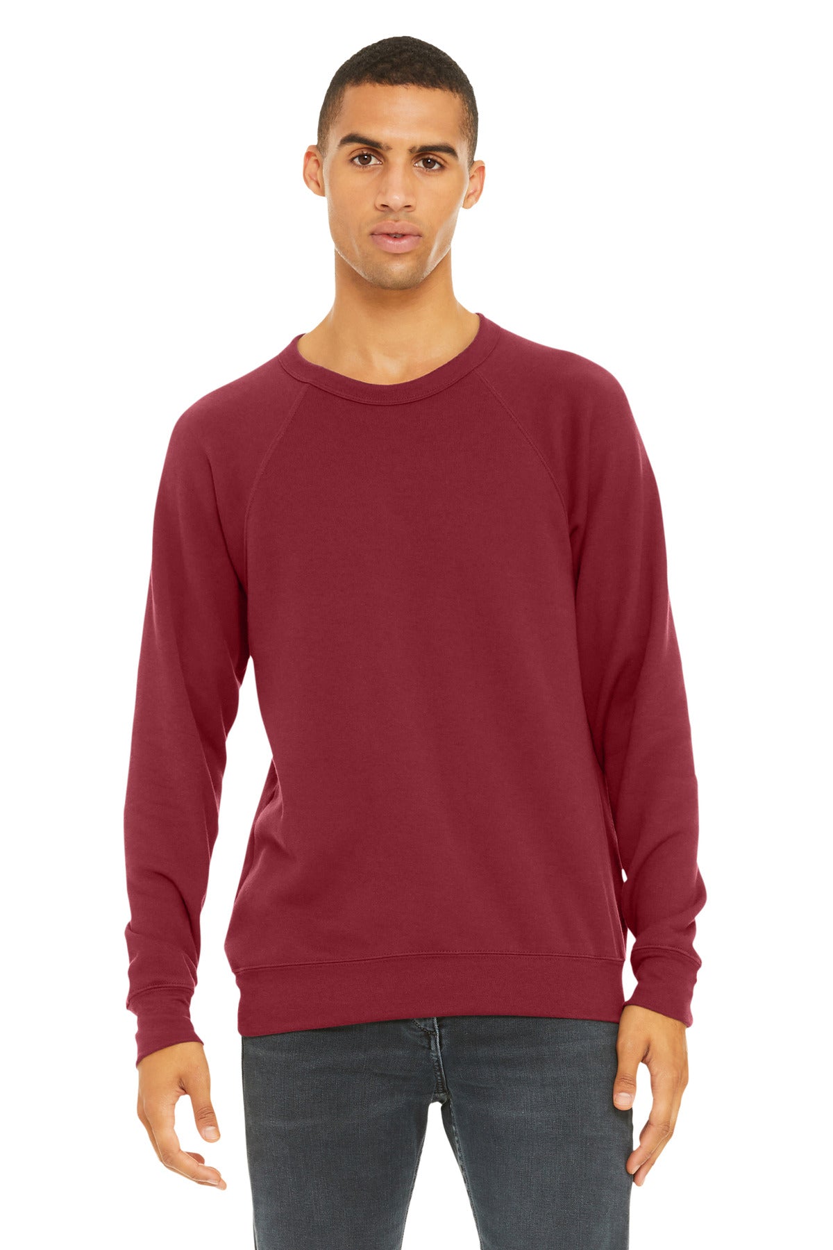BELLA+CANVAS  Unisex Sponge Fleece Raglan Sweatshirt. BC3901