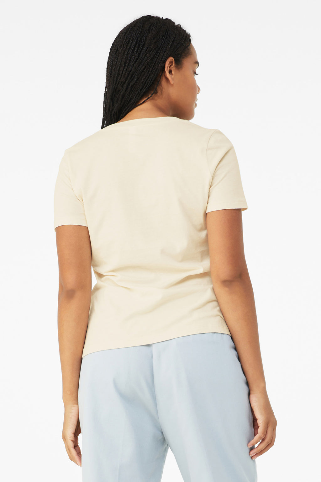 BELLA+CANVAS  Women's Relaxed Jersey Short Sleeve V-Neck Tee. BC6405
