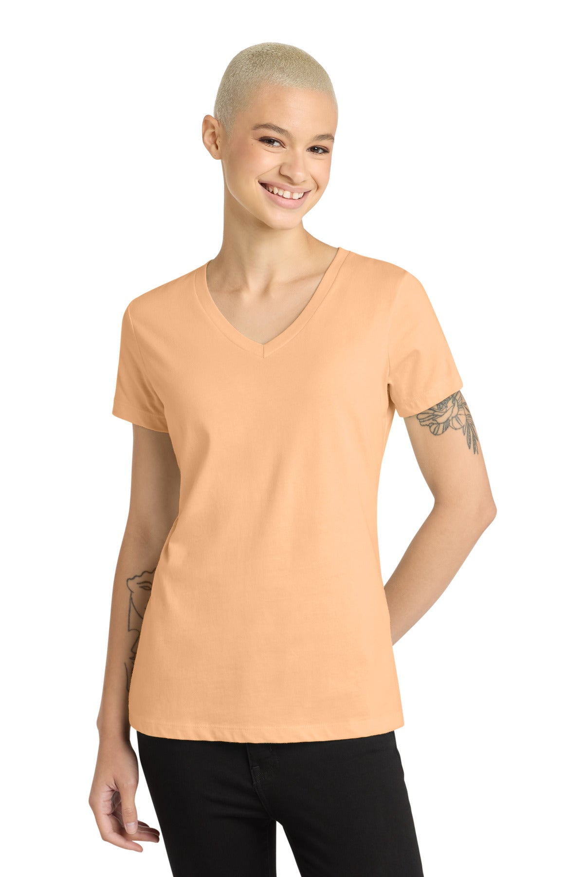 District - Women's Perfect Weight V-Neck Tee. DM1170L