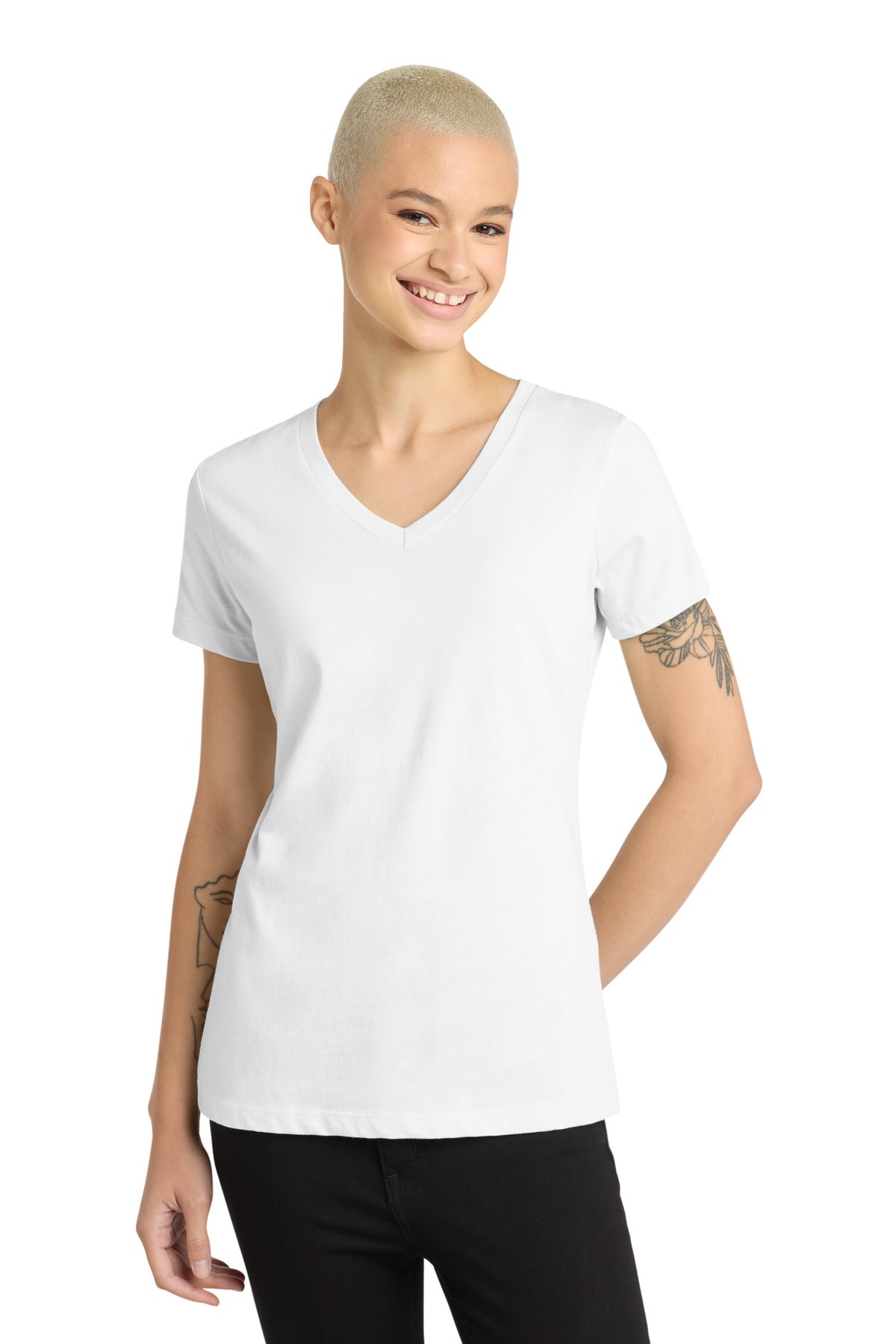 District - Women's Perfect Weight V-Neck Tee. DM1170L