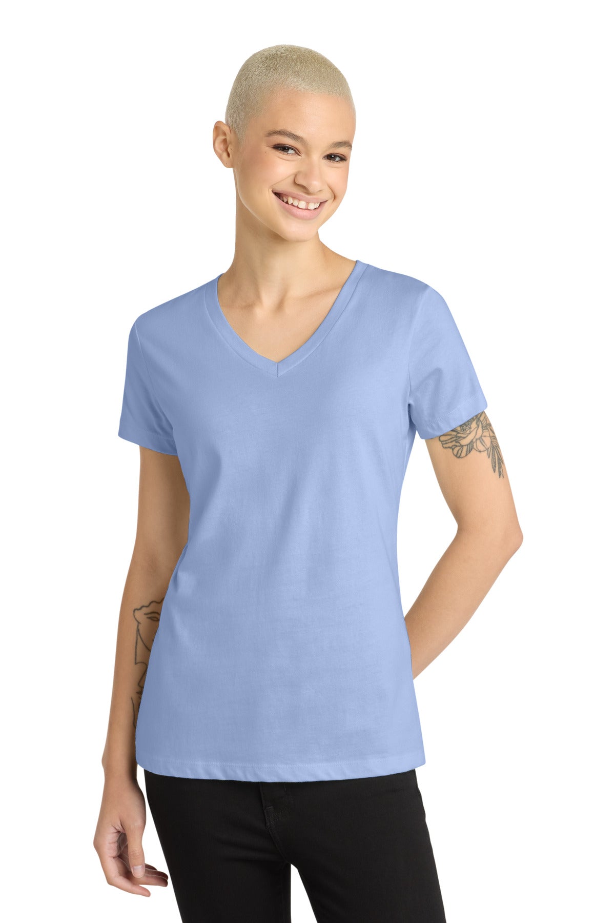 District - Women's Perfect Weight V-Neck Tee. DM1170L