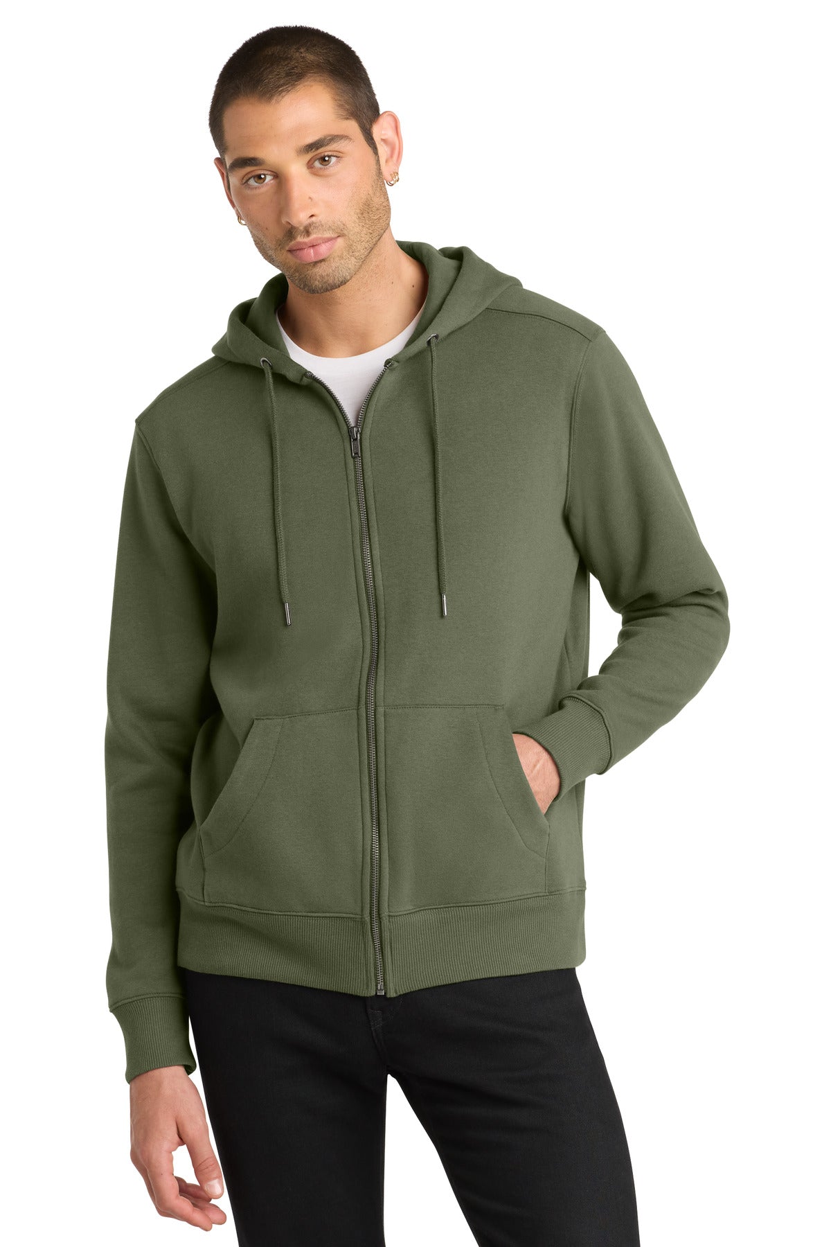 District  Perfect Weight  Fleece Full-Zip Hoodie DT1103