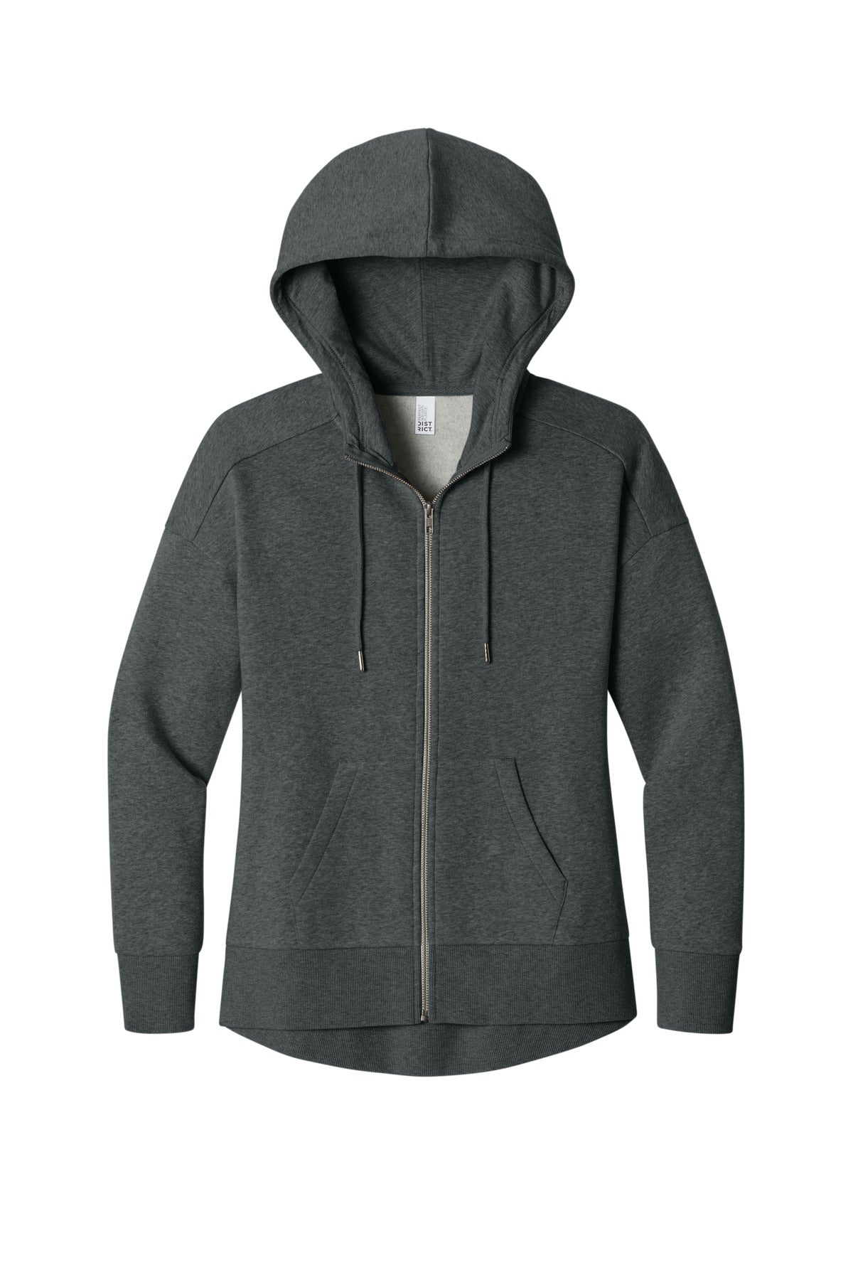 District  Women's Perfect Weight  Fleece Drop Shoulder Full-Zip Hoodie DT1104