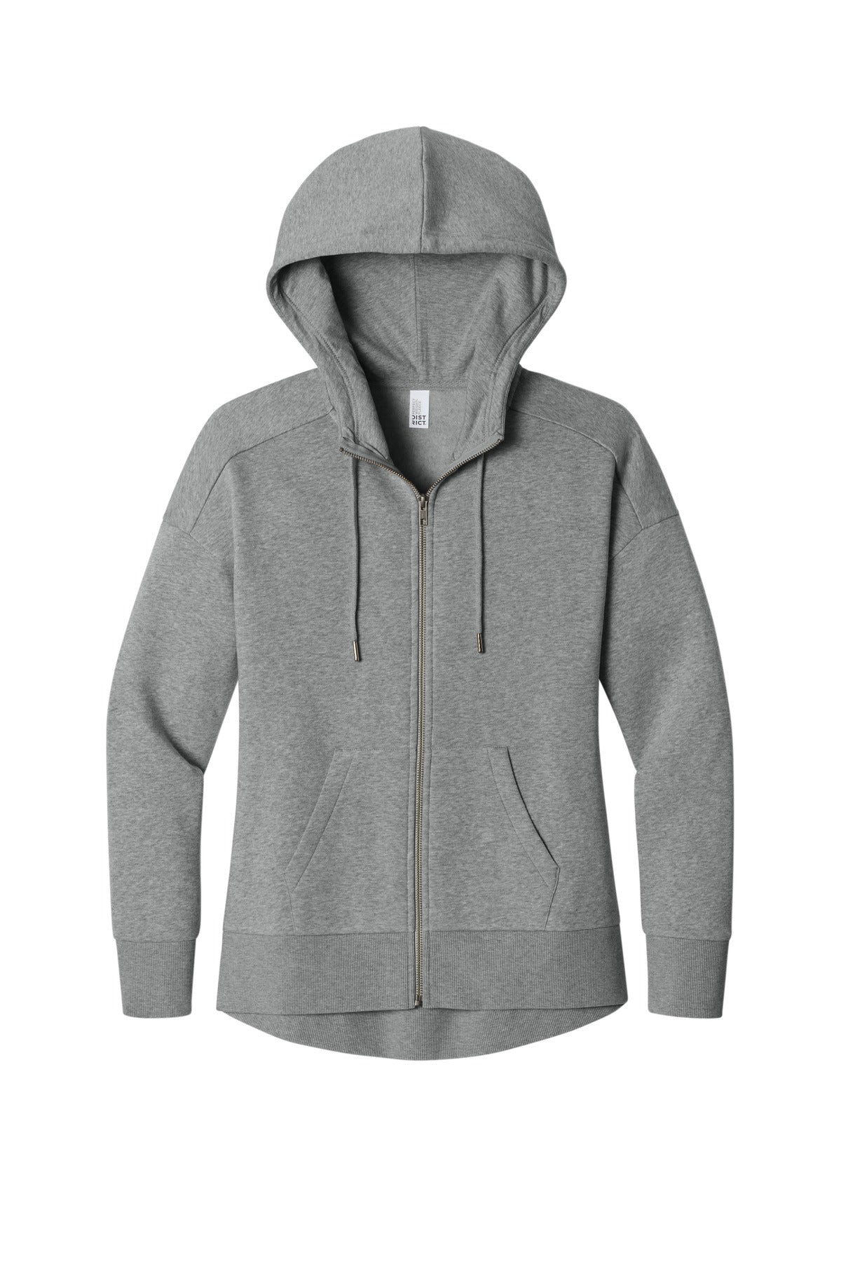 District  Women's Perfect Weight  Fleece Drop Shoulder Full-Zip Hoodie DT1104