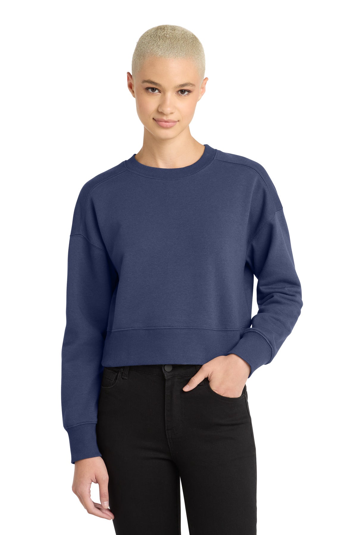 District  Women's Perfect Weight  Fleece Cropped Crew DT1105