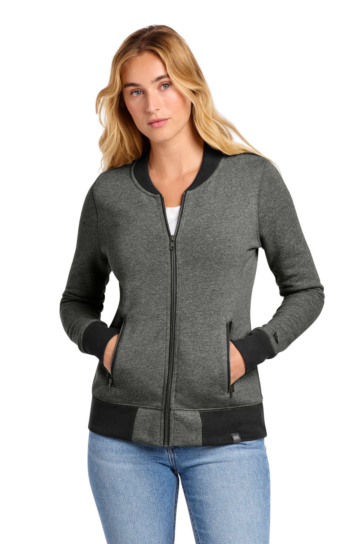New Era Women's French Terry Baseball Full-Zip. LNEA503