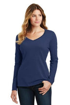 Port & Co Women's Long Sleeve Fan Favorite V-Neck Tee. LPC450VLS