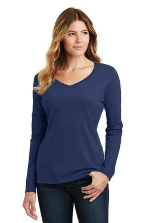 Port & Co Women's Long Sleeve Fan Favorite V-Neck Tee. LPC450VLS