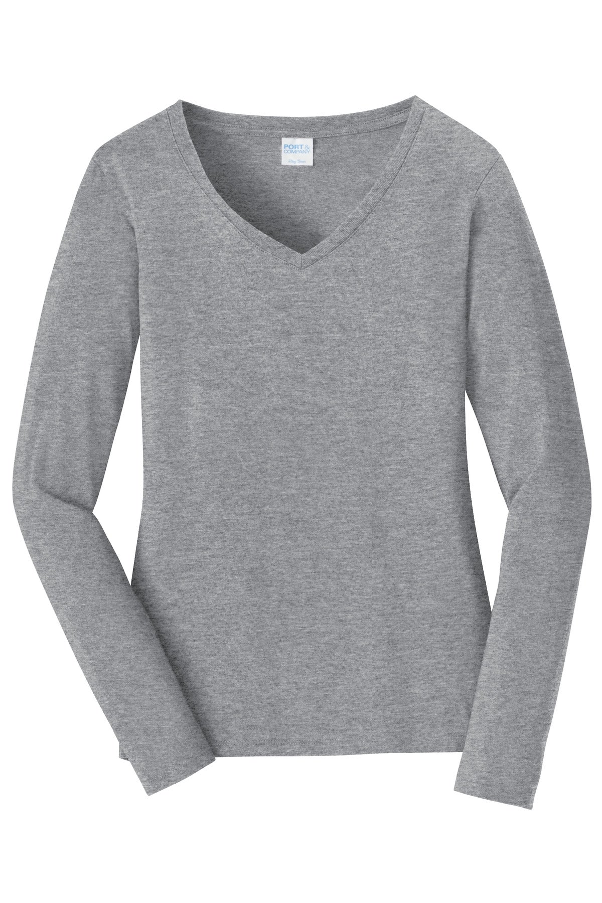 Port & Co Women's Long Sleeve Fan Favorite V-Neck Tee. LPC450VLS