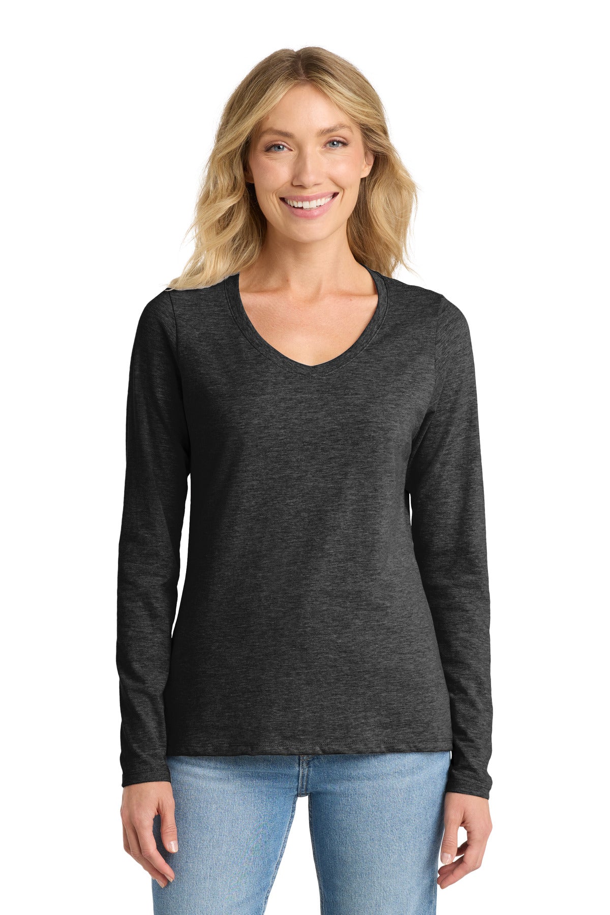 Port & Co Women's Long Sleeve Fan Favorite V-Neck Tee. LPC450VLS