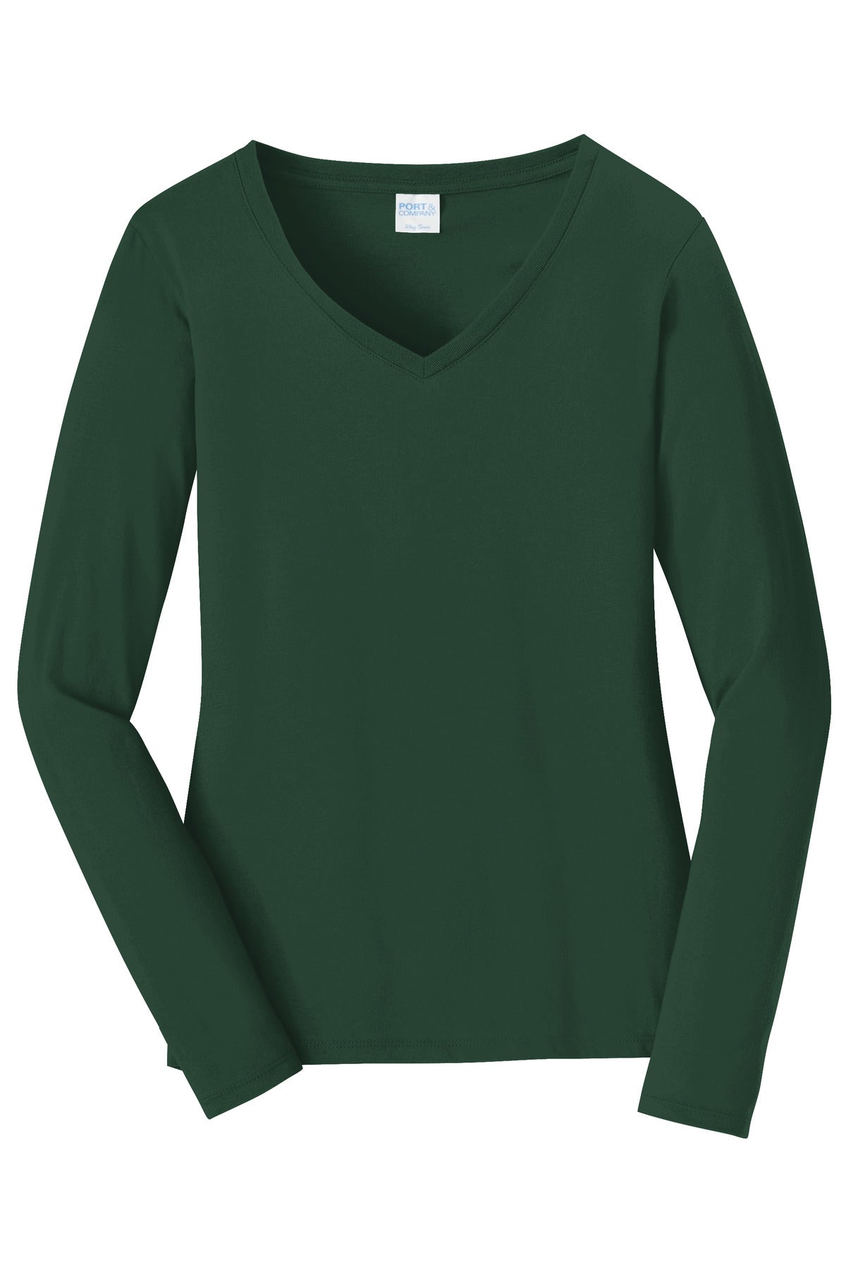 Port & Co Women's Long Sleeve Fan Favorite V-Neck Tee. LPC450VLS