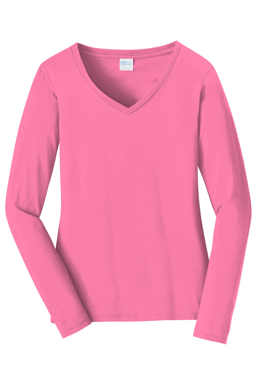 Port & Co Women's Long Sleeve Fan Favorite V-Neck Tee. LPC450VLS