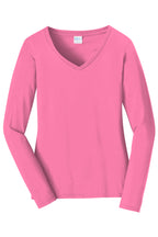 Port & Co Women's Long Sleeve Fan Favorite V-Neck Tee. LPC450VLS