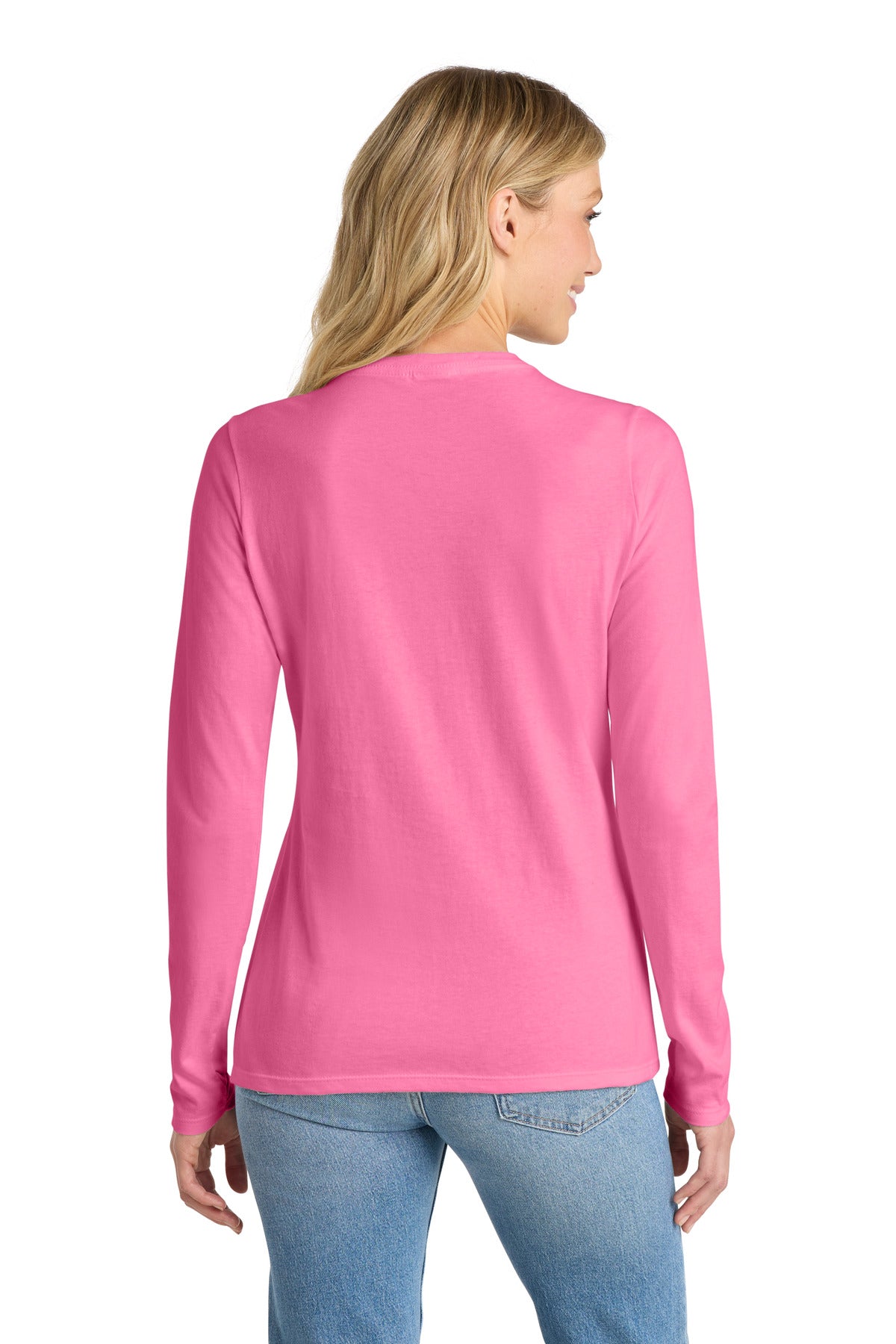 Port & Co Women's Long Sleeve Fan Favorite V-Neck Tee. LPC450VLS