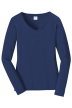 Port & Co Women's Long Sleeve Fan Favorite V-Neck Tee. LPC450VLS