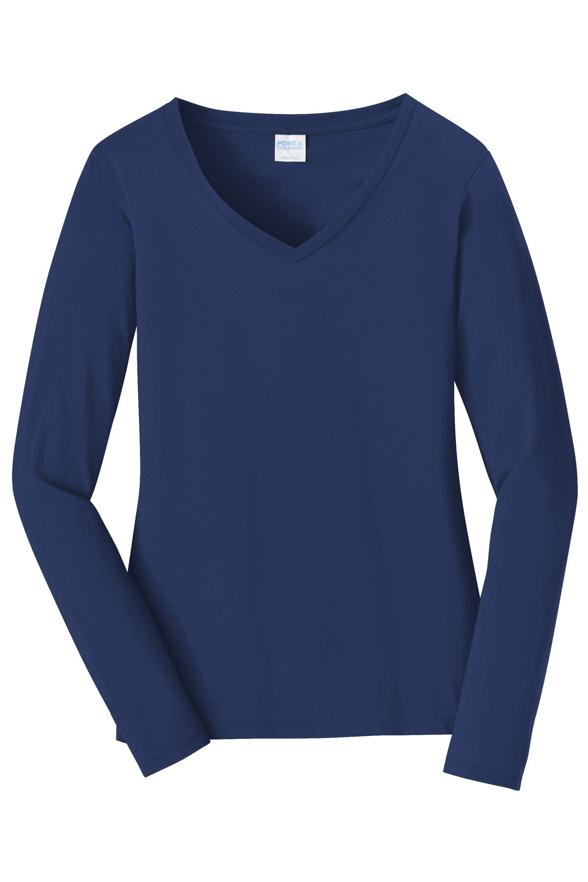 Port & Co Women's Long Sleeve Fan Favorite V-Neck Tee. LPC450VLS