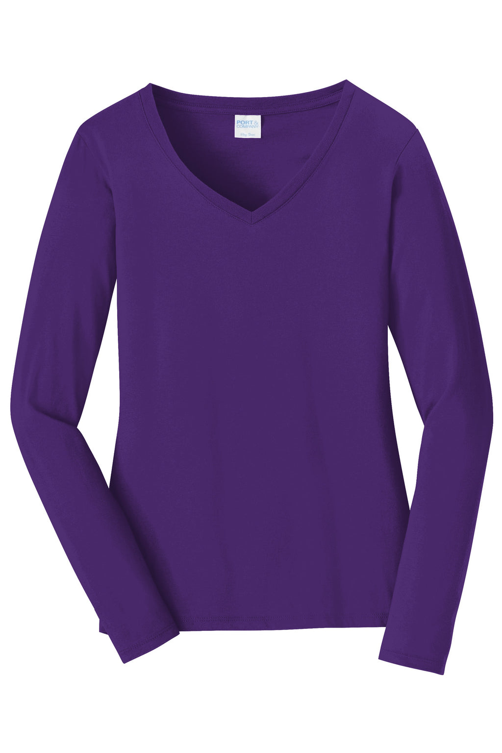 Port & Co Women's Long Sleeve Fan Favorite V-Neck Tee. LPC450VLS