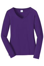 Port & Co Women's Long Sleeve Fan Favorite V-Neck Tee. LPC450VLS