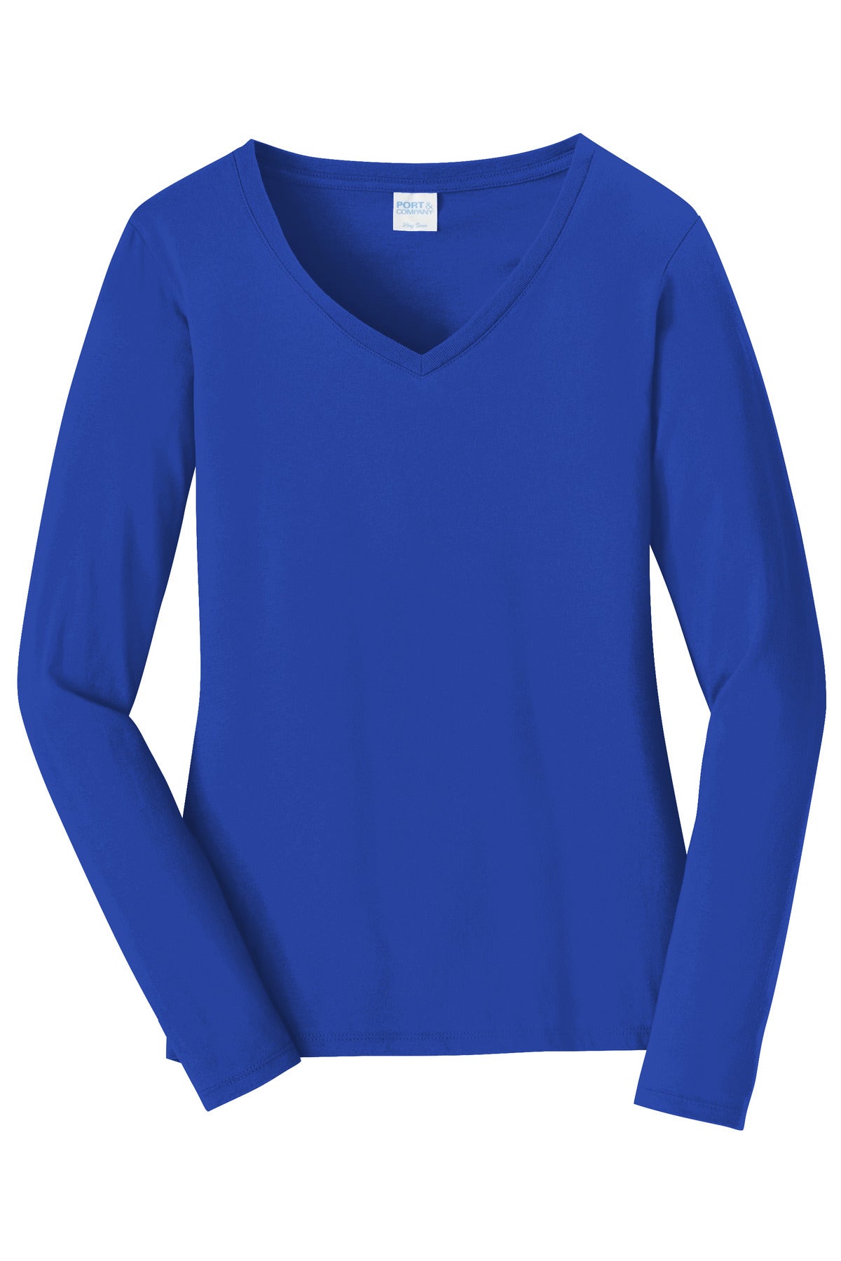 Port & Co Women's Long Sleeve Fan Favorite V-Neck Tee. LPC450VLS
