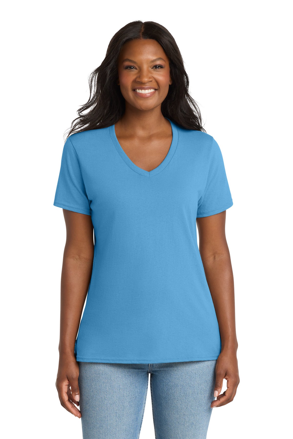Port & Co Women's Core Cotton V-Neck Tee. LPC54V