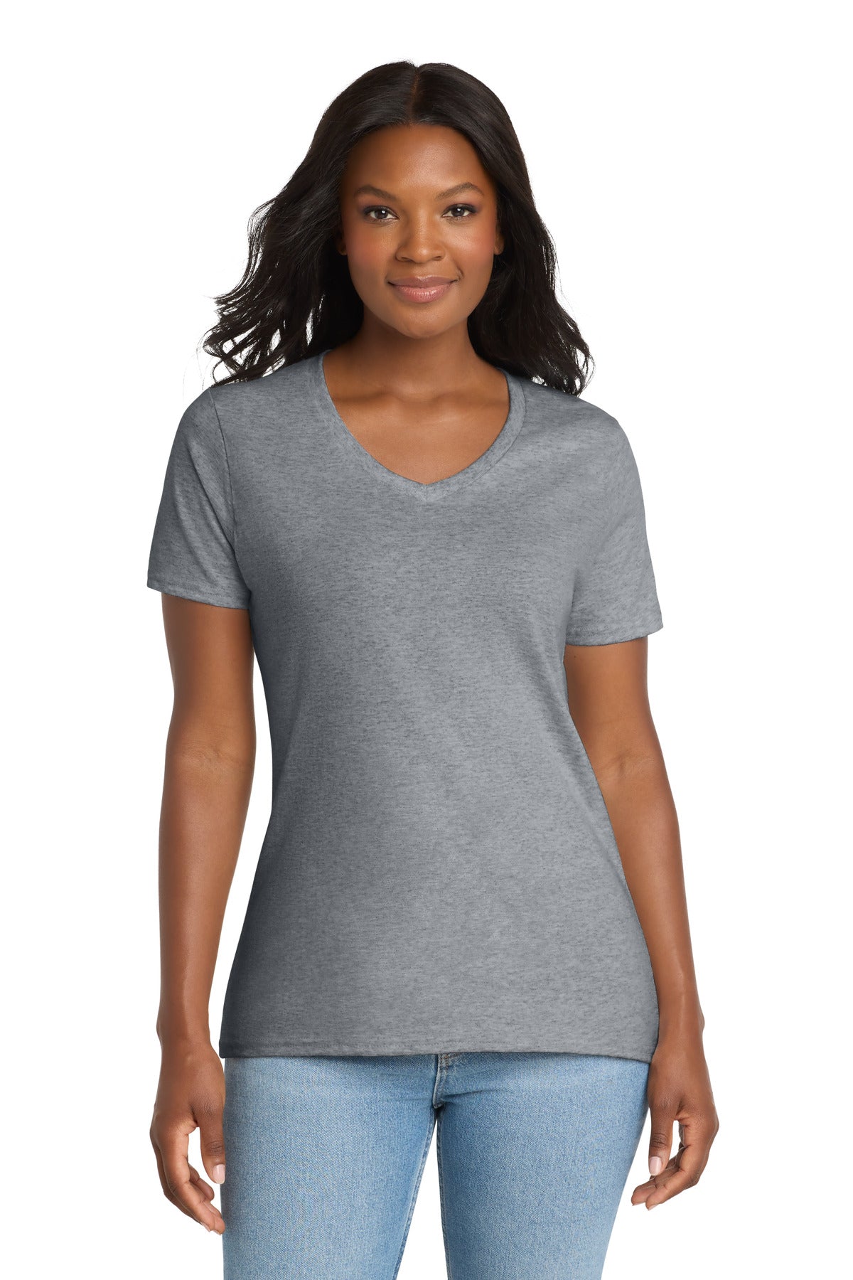 Port & Co Women's Core Cotton V-Neck Tee. LPC54V