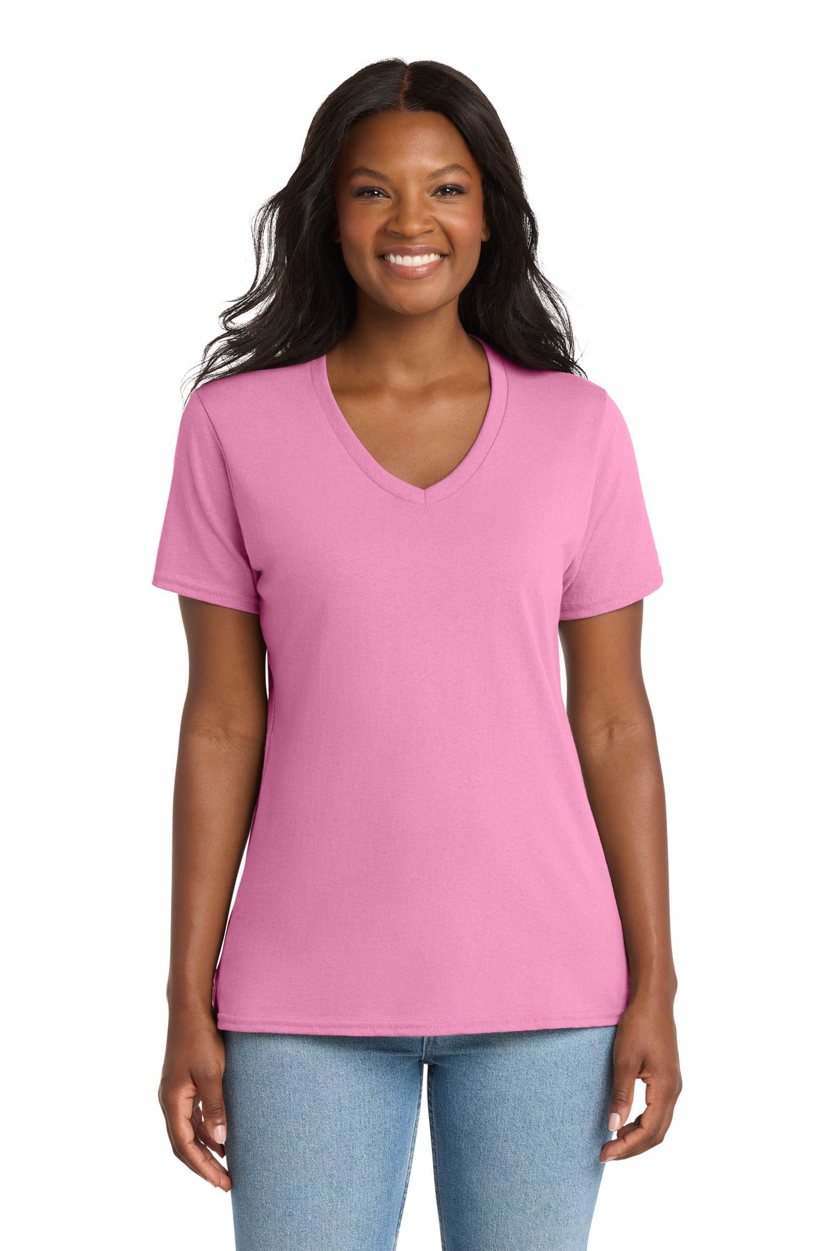 Port & Co Women's Core Cotton V-Neck Tee. LPC54V