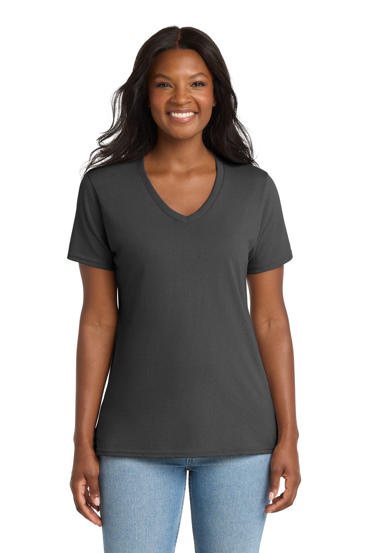Port & Co Women's Core Cotton V-Neck Tee. LPC54V