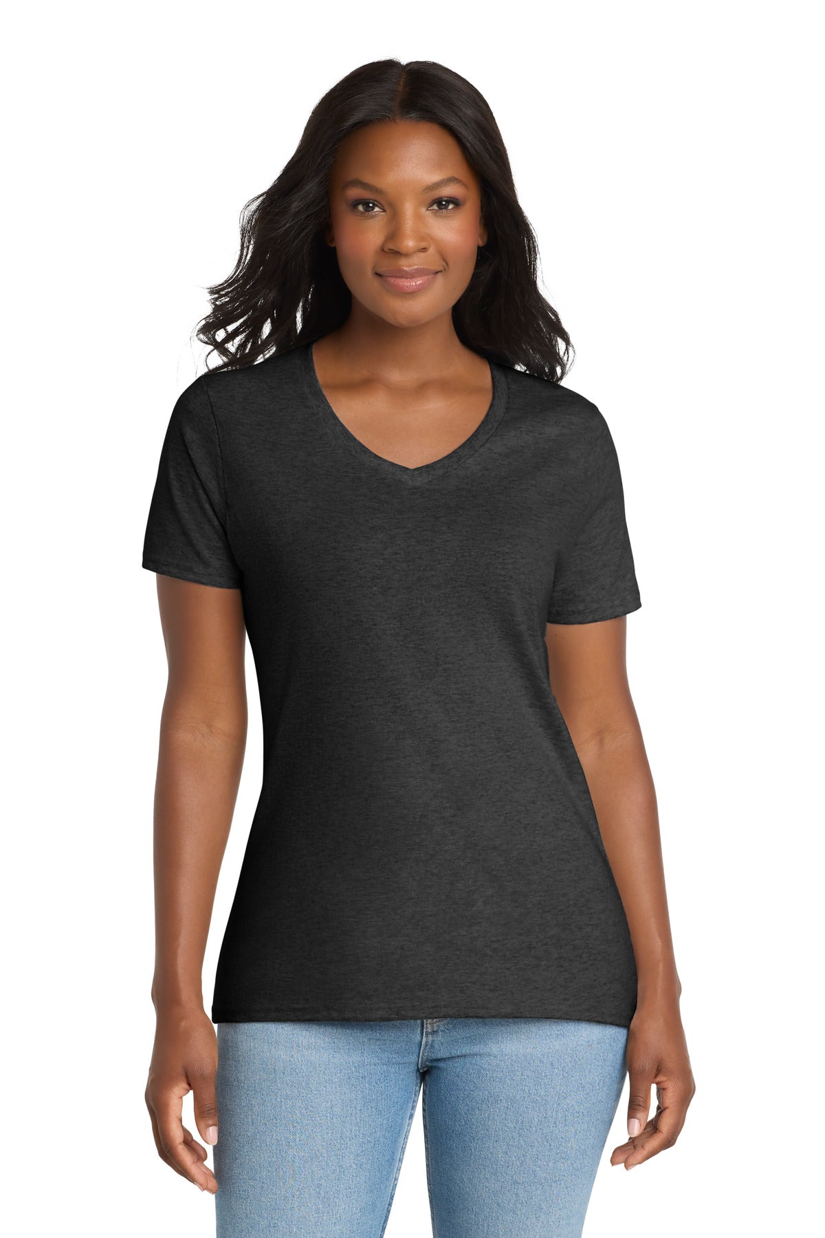 Port & Co Women's Core Cotton V-Neck Tee. LPC54V