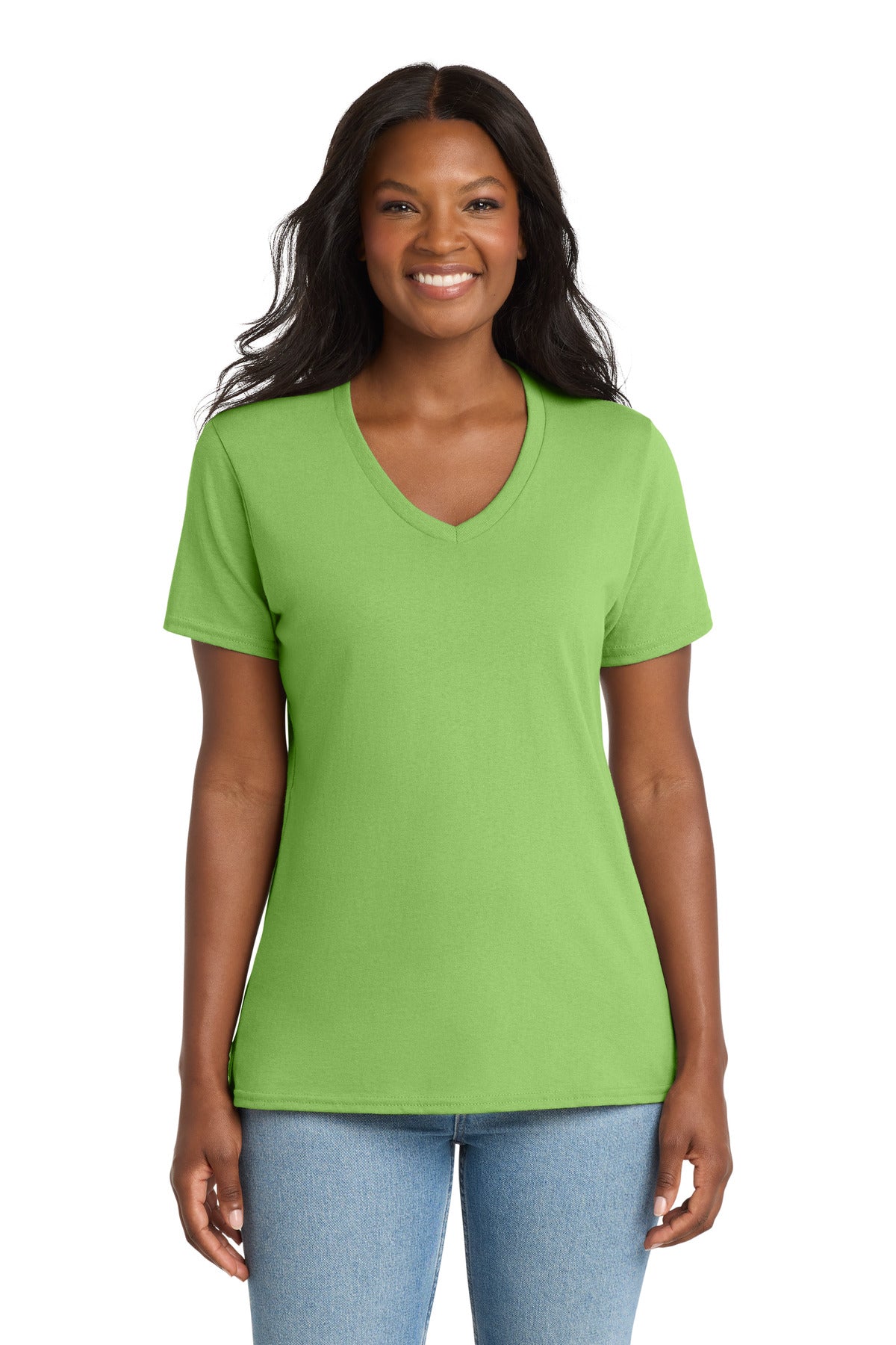 Port & Co Women's Core Cotton V-Neck Tee. LPC54V
