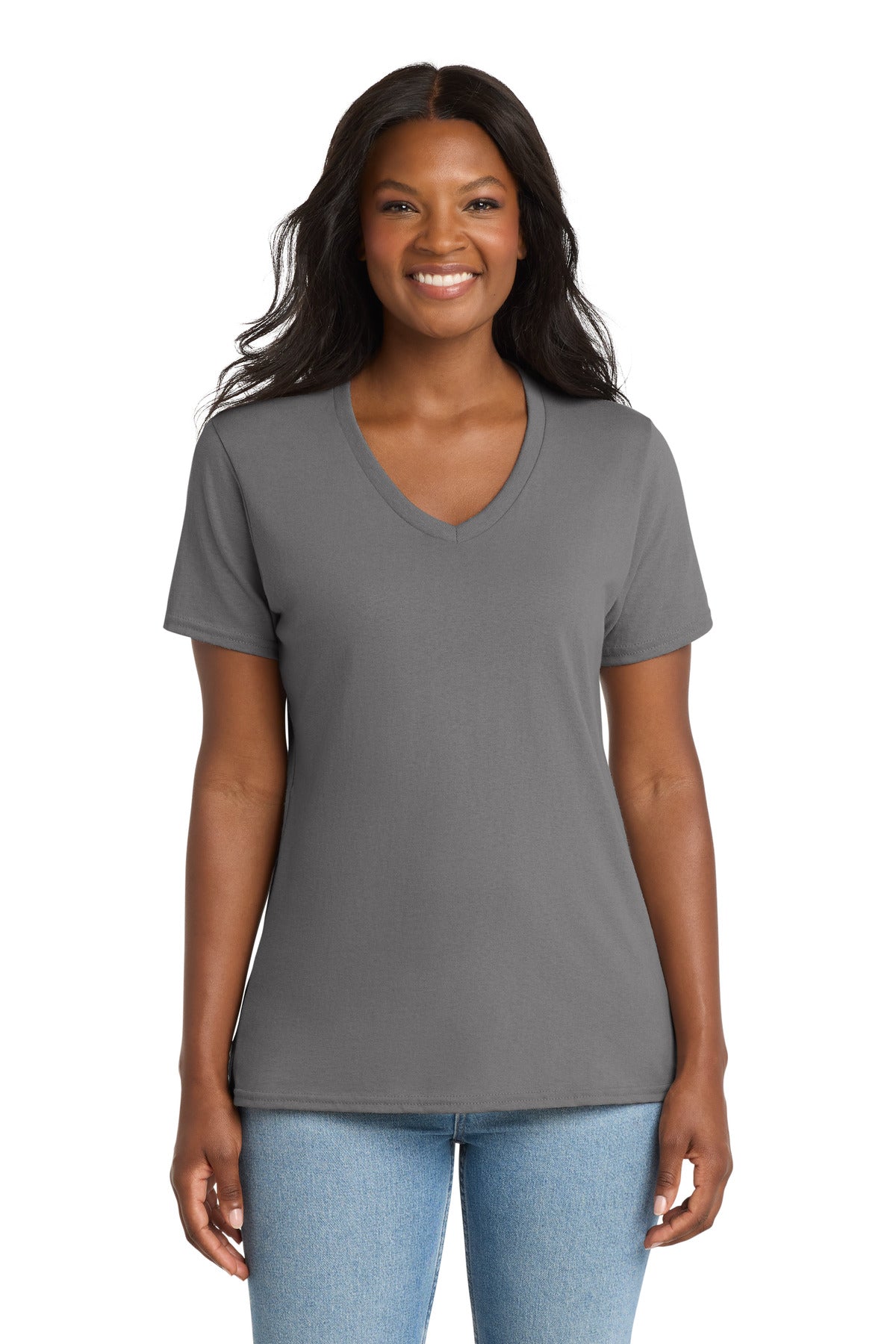 Port & Co Women's Core Cotton V-Neck Tee. LPC54V