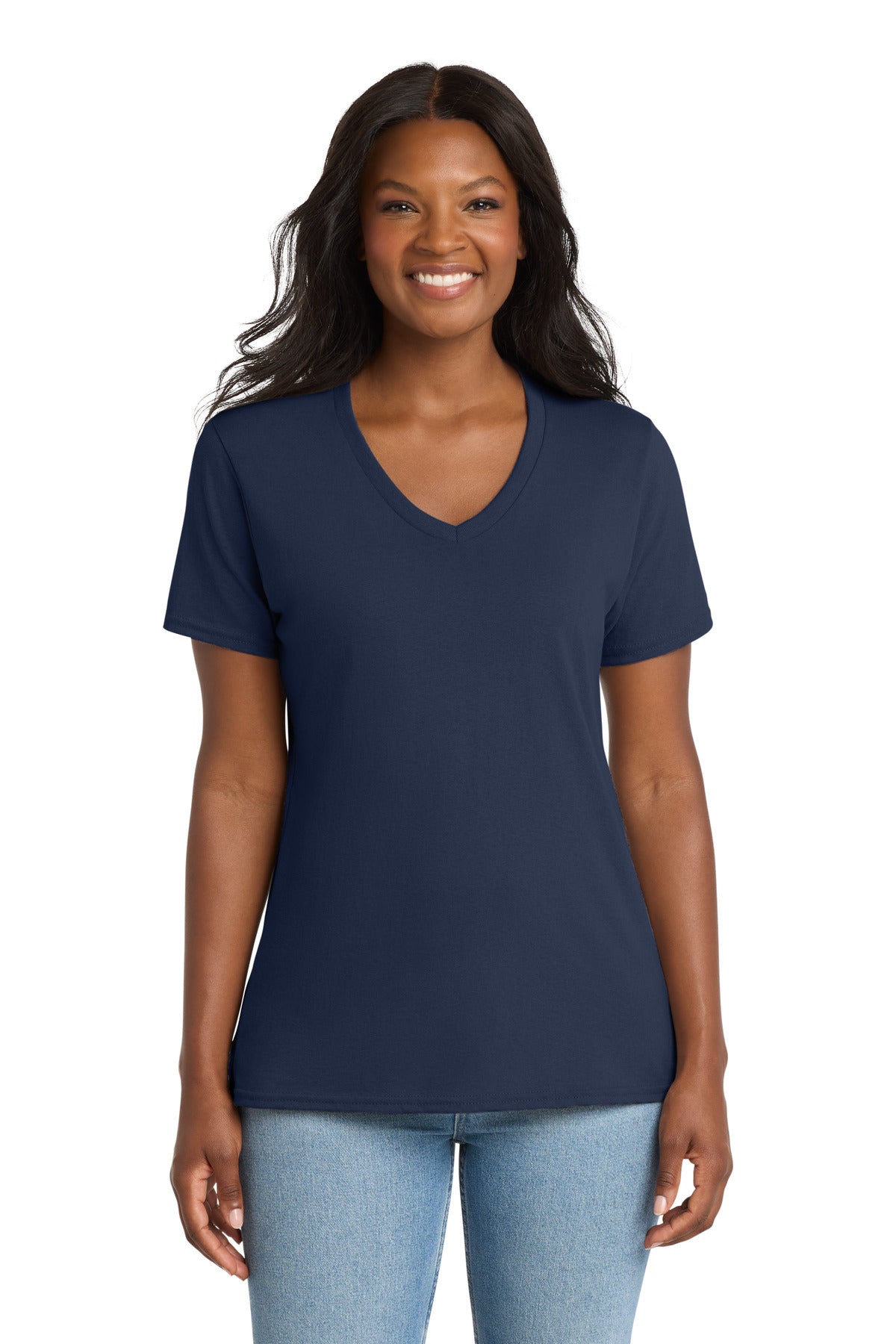 Port & Co Women's Core Cotton V-Neck Tee. LPC54V