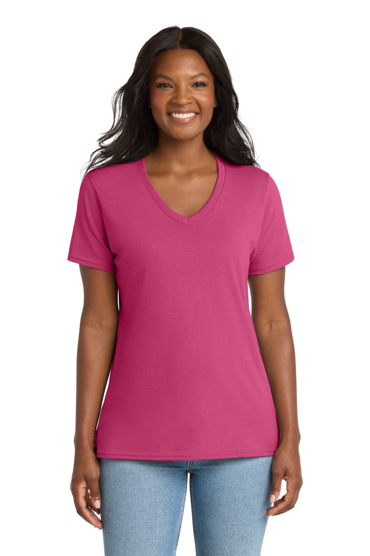 Port & Co Women's Core Cotton V-Neck Tee. LPC54V