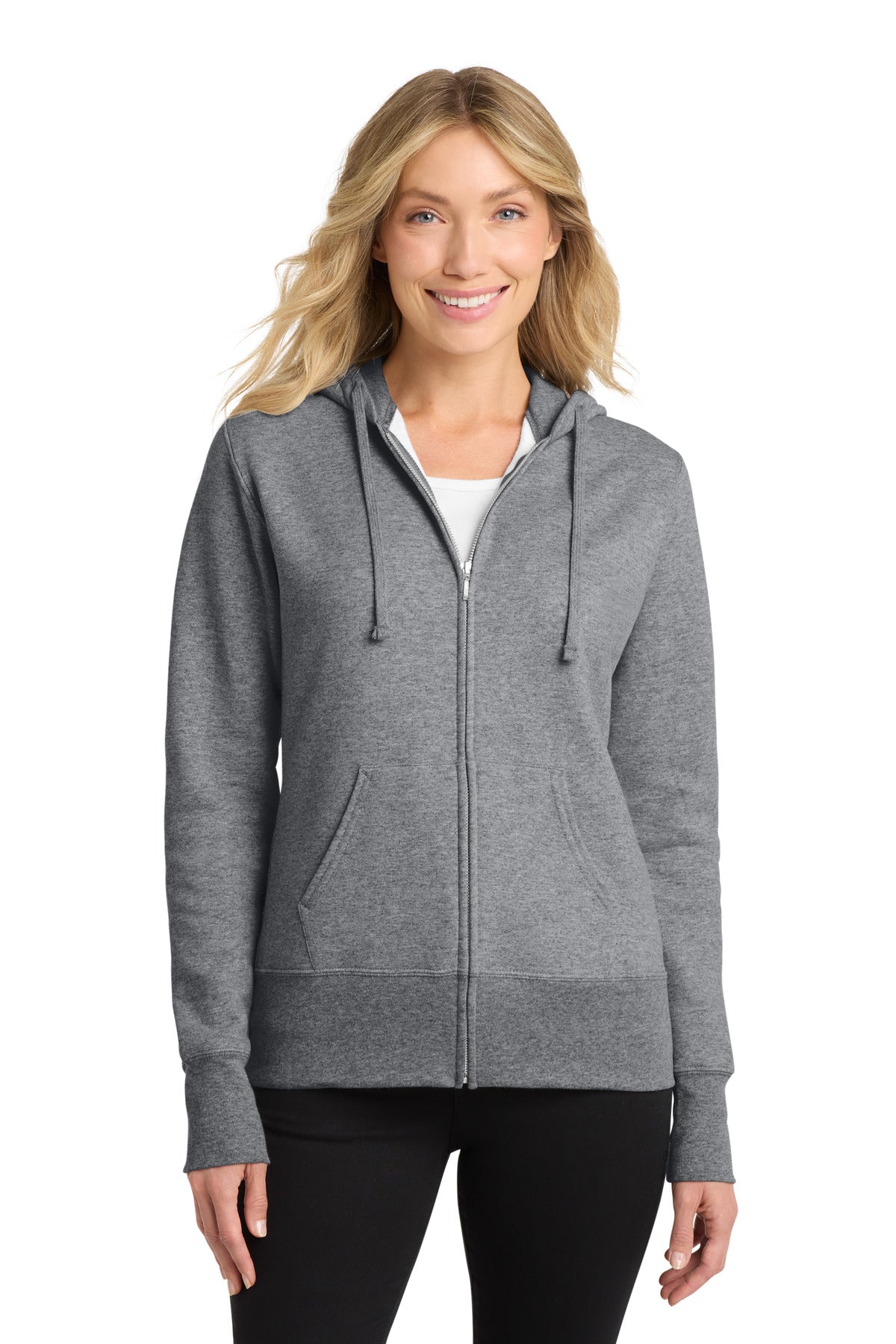 Port & Co Women's Core Fleece Full-Zip Hooded Sweatshirt. LPC78ZH