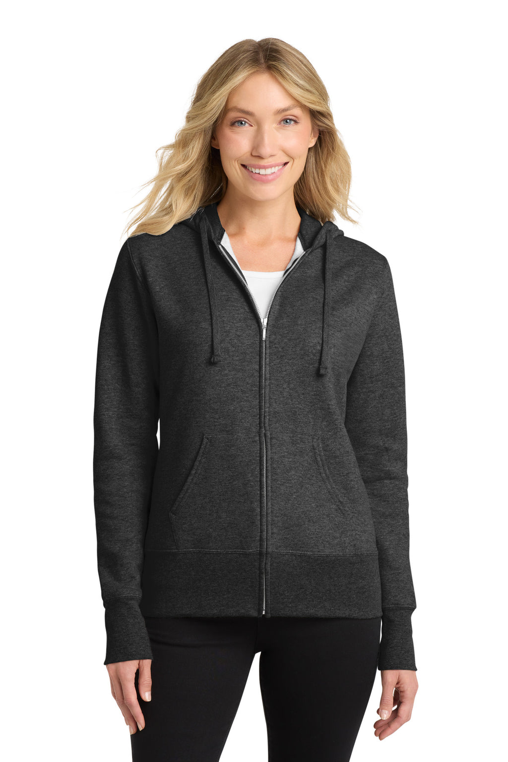 Port & Co Women's Core Fleece Full-Zip Hooded Sweatshirt. LPC78ZH