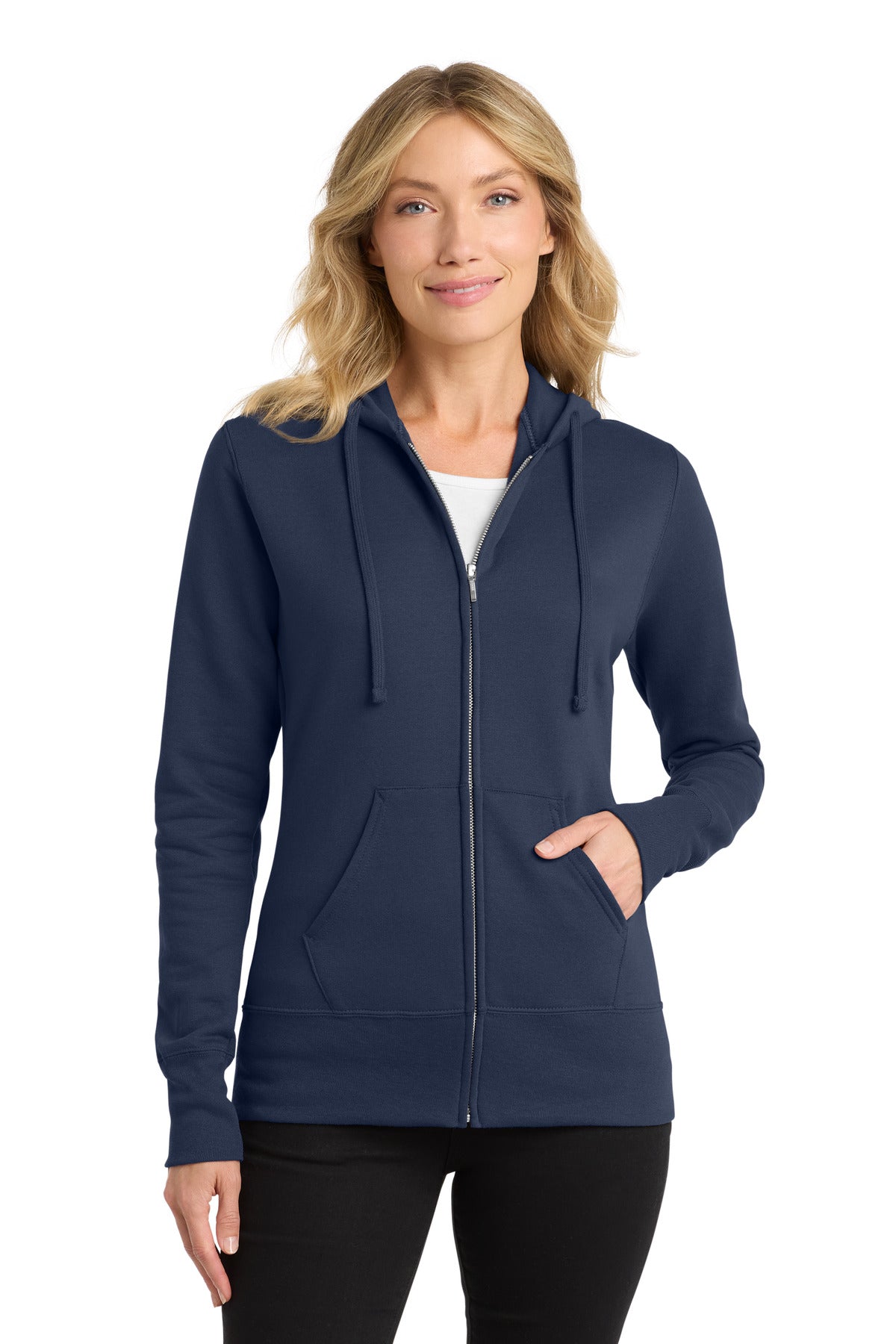 Port & Co Women's Core Fleece Full-Zip Hooded Sweatshirt. LPC78ZH