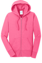 Port & Co Women's Core Fleece Full-Zip Hooded Sweatshirt. LPC78ZH