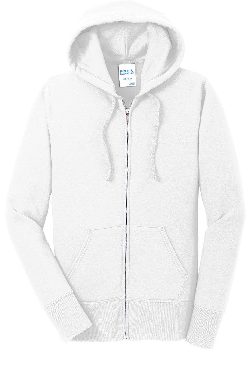 Port & Co Women's Core Fleece Full-Zip Hooded Sweatshirt. LPC78ZH