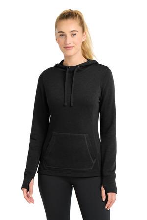 Sport-Tek  Women's PosiCharge  Tri-Blend Wicking Fleece Hooded Pullover. LST296