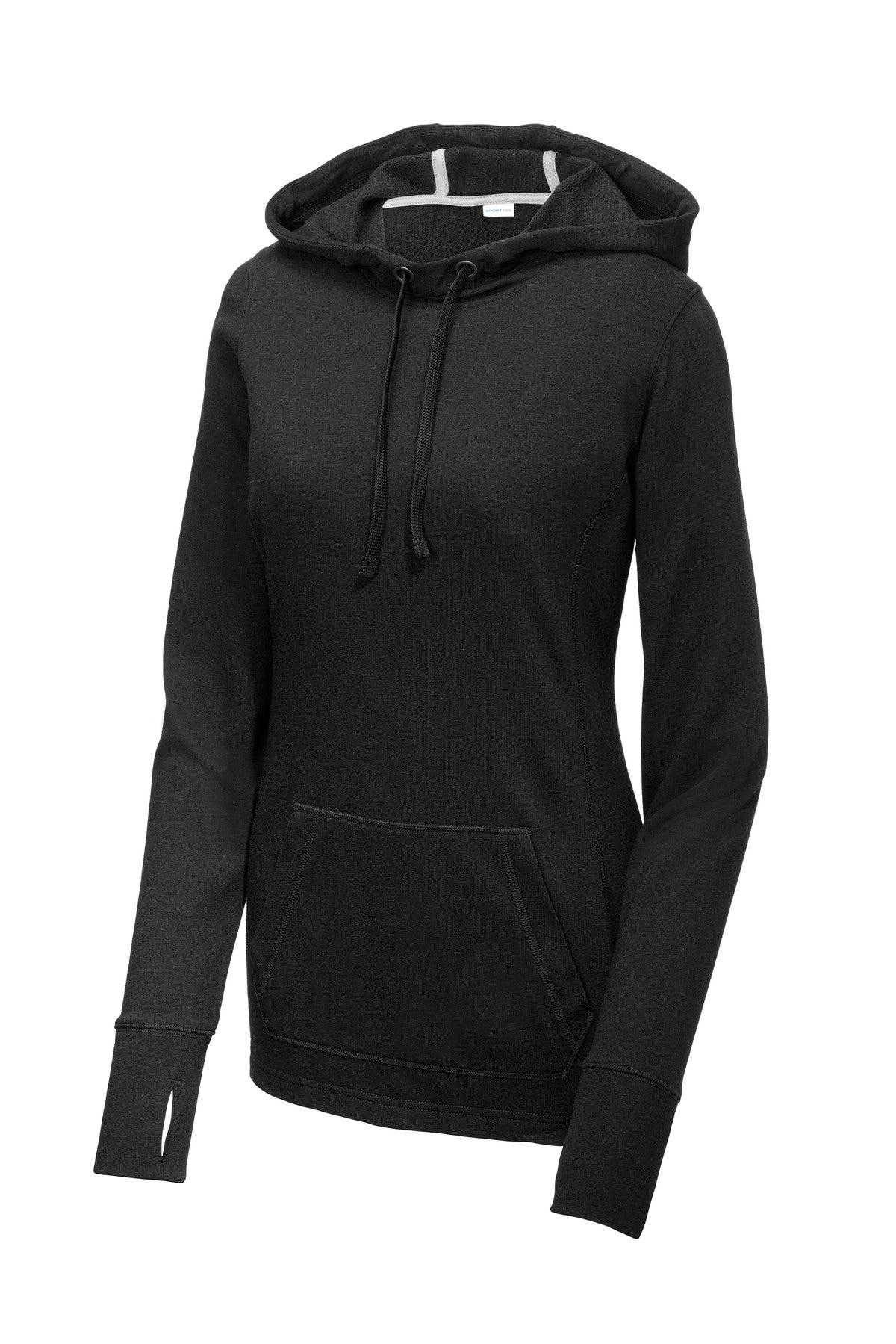 Sport-Tek  Women's PosiCharge  Tri-Blend Wicking Fleece Hooded Pullover. LST296