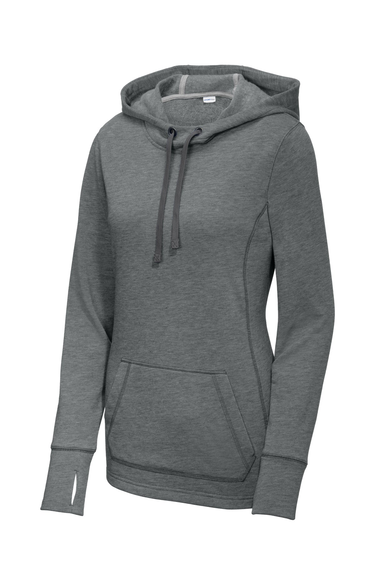 Sport-Tek  Women's PosiCharge  Tri-Blend Wicking Fleece Hooded Pullover. LST296