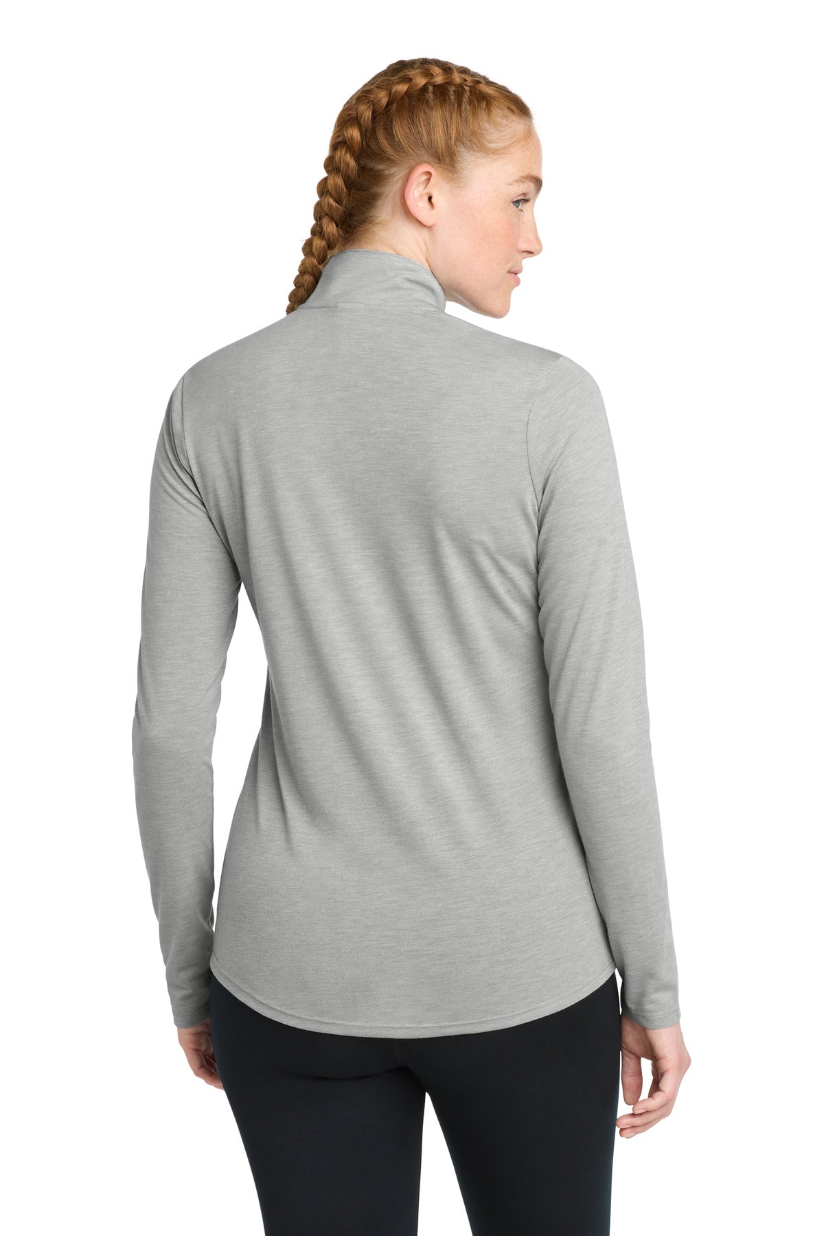 Sport-Tek  Women's PosiCharge  Tri-Blend Wicking 1/4-Zip Pullover. LST407