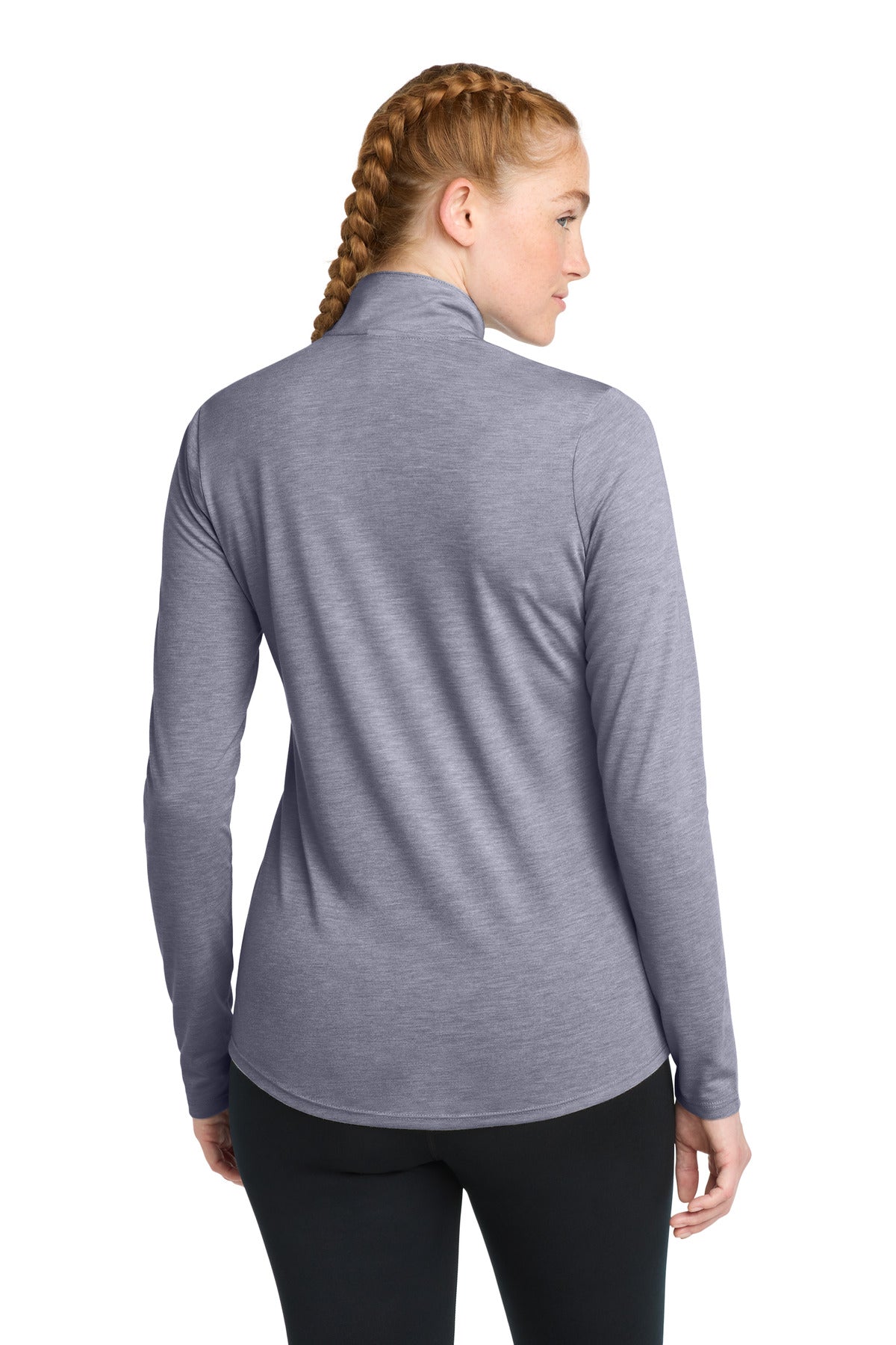 Sport-Tek  Women's PosiCharge  Tri-Blend Wicking 1/4-Zip Pullover. LST407