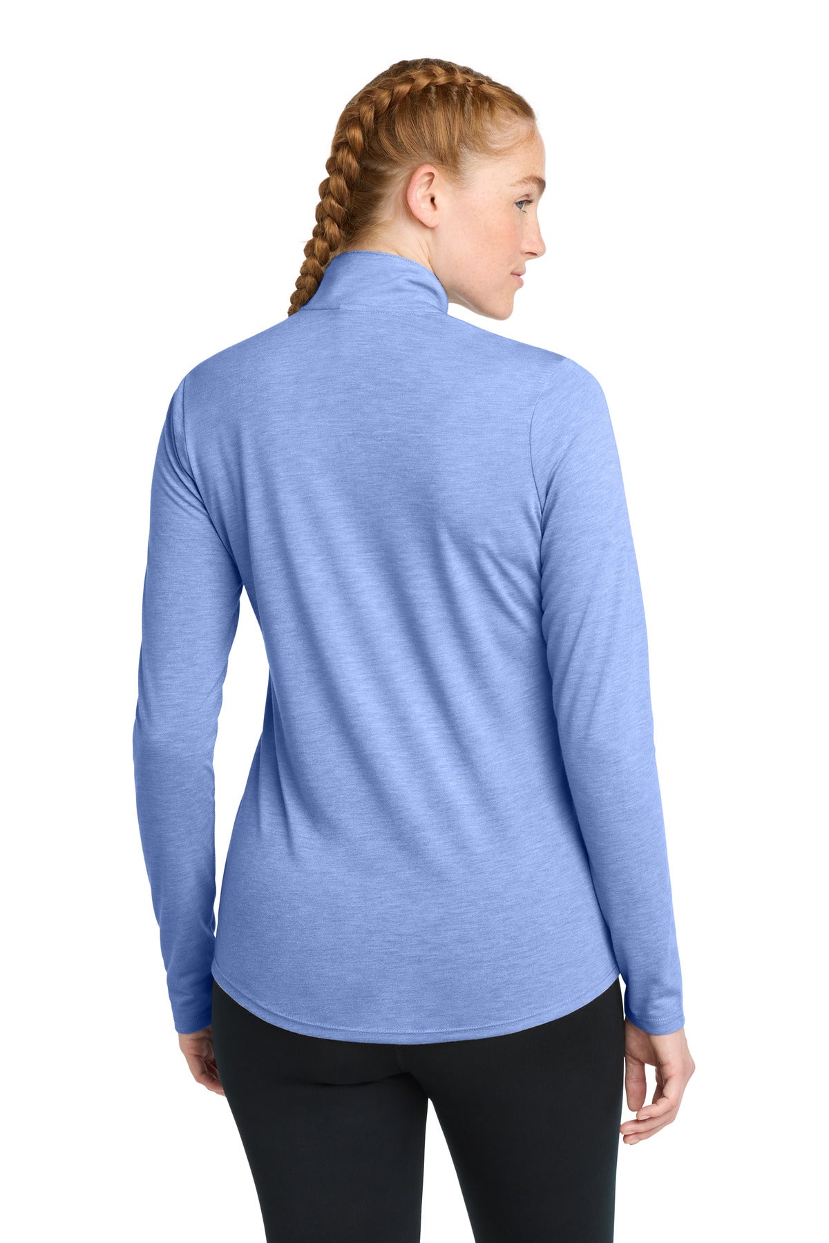 Sport-Tek  Women's PosiCharge  Tri-Blend Wicking 1/4-Zip Pullover. LST407