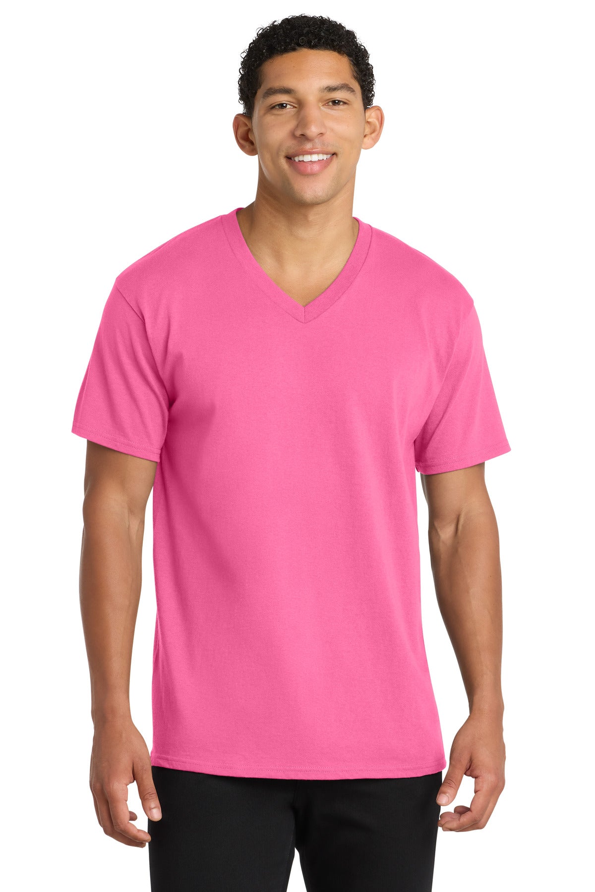 Port & Co Core Cotton V-Neck Tee. PC54V