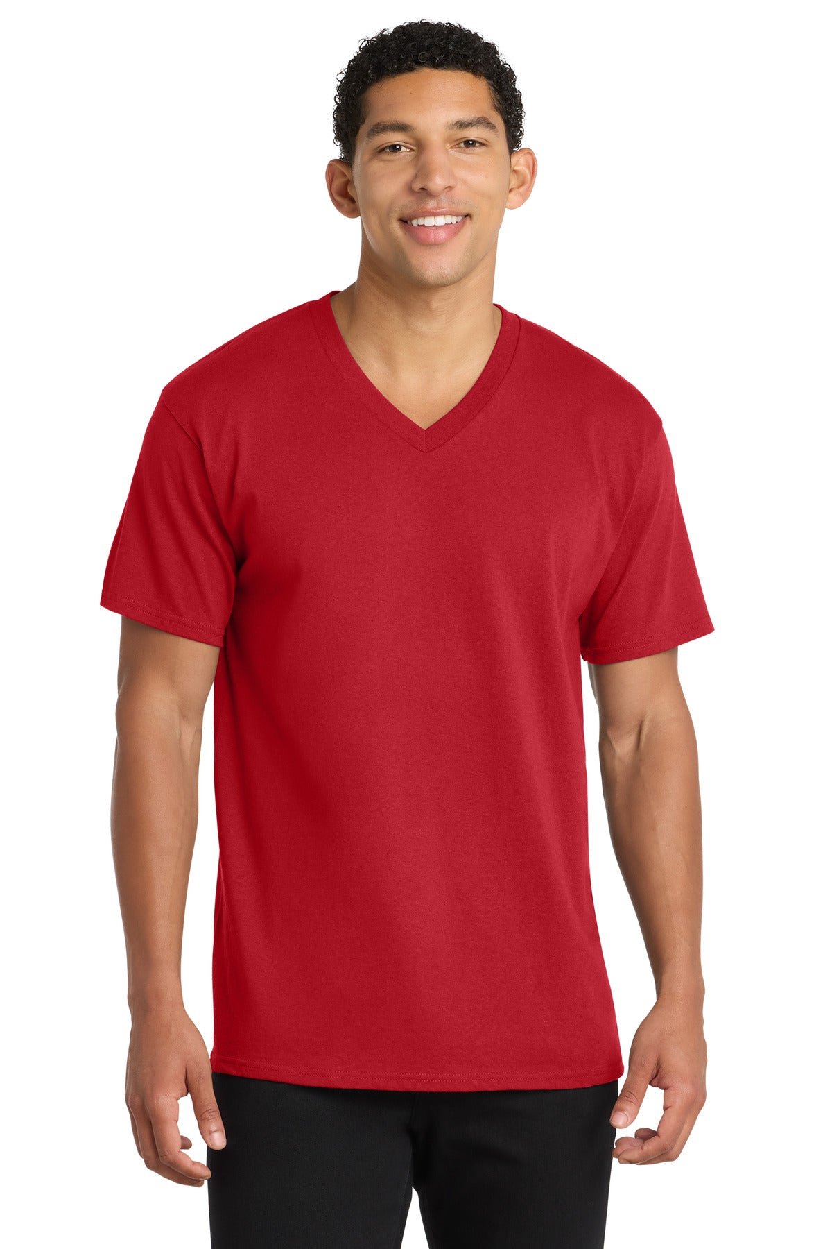 Port & Co Core Cotton V-Neck Tee. PC54V