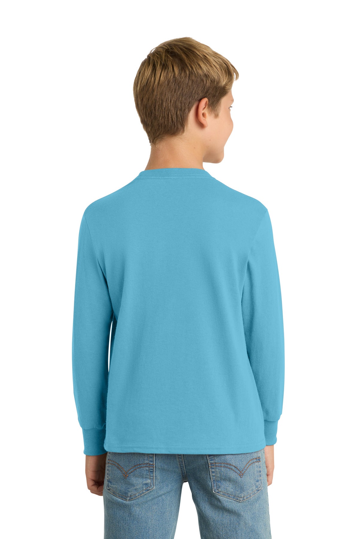 Port & Co Youth Long Sleeve Core Cotton Tee. PC54YLS