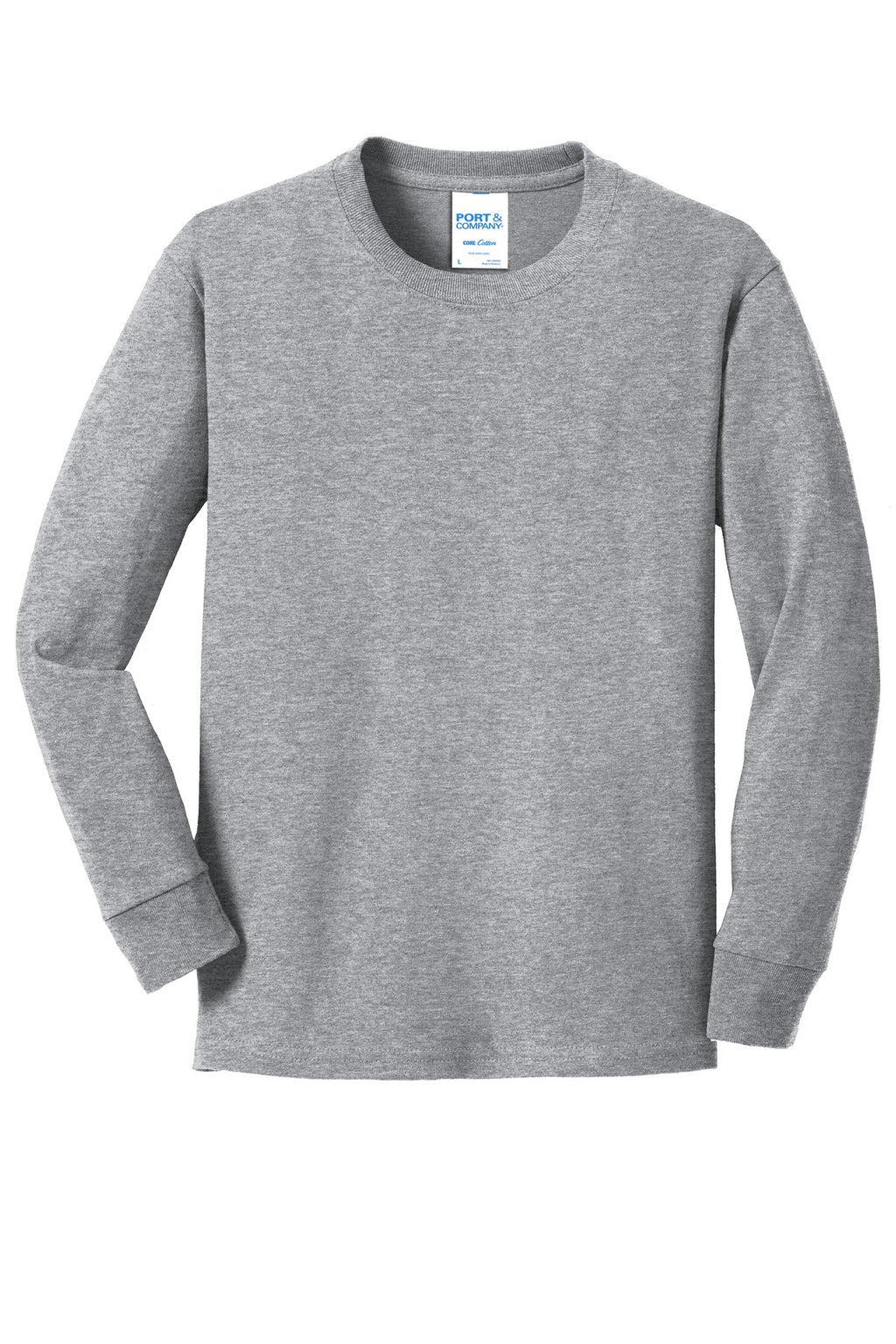 Port & Co Youth Long Sleeve Core Cotton Tee. PC54YLS