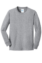 Port & Co Youth Long Sleeve Core Cotton Tee. PC54YLS